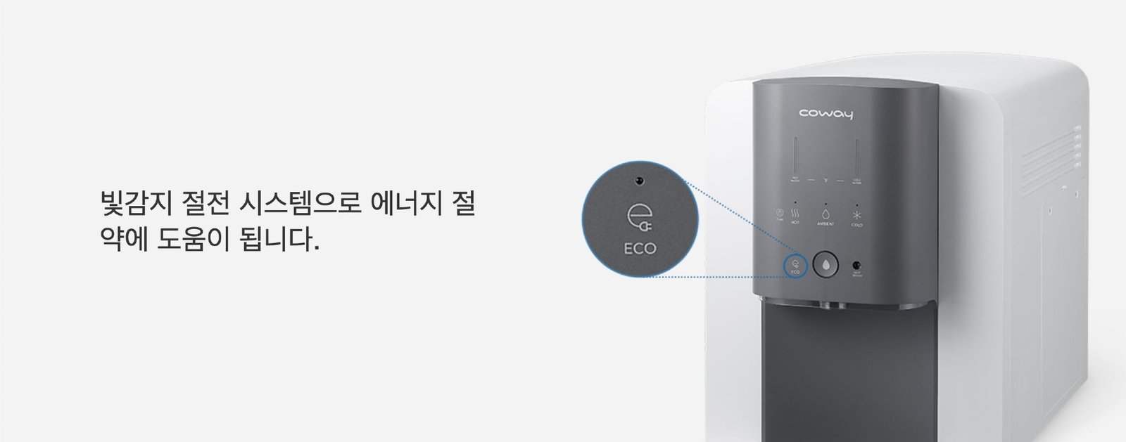 빛감지 절전 시스템으로 에너지 절약에 도움이 되는 CHP-251L 코웨이 정수기